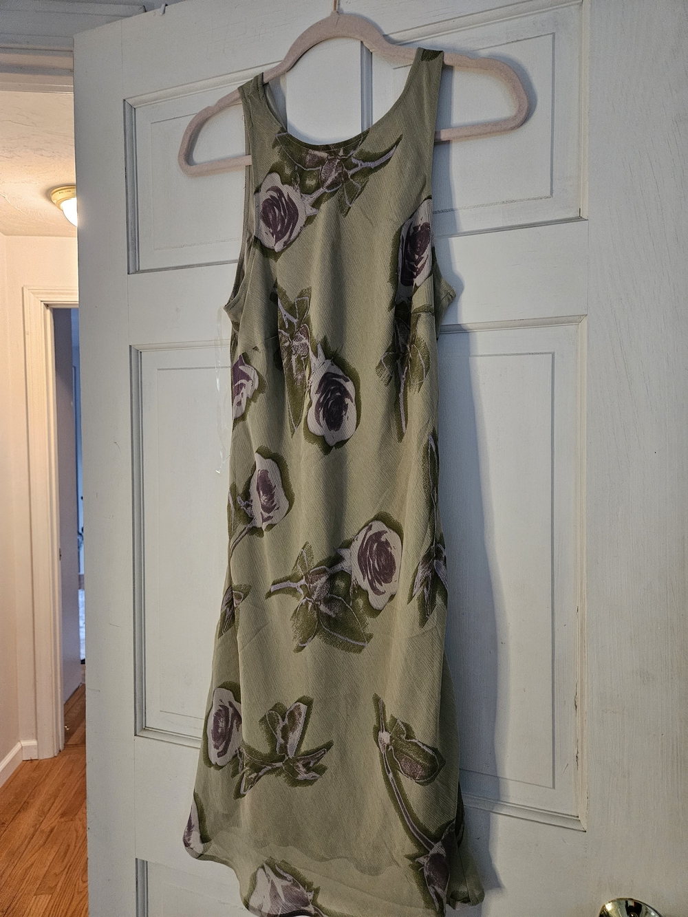 wild fable Olive Green Midi Dress with Purple Floral Print